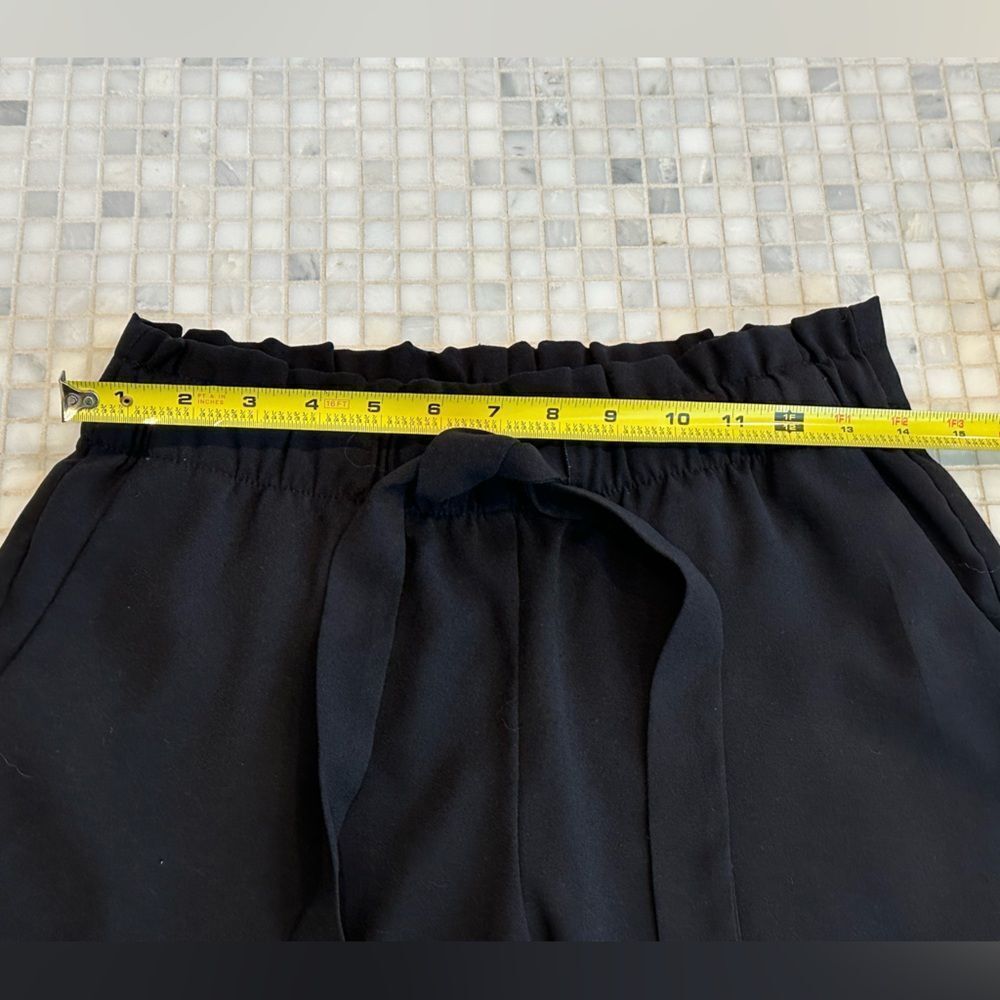LOFT Relaxed Straight Leg Black Pants with Elastic Waist and Drawstring Waist - Picture 6 of 7
